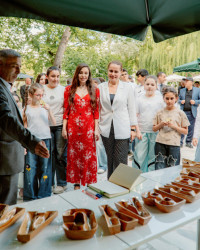 Leyla Əliyeva Qəbələdə fərdi sərginin açılışında və ağacəkmə aksiyasında iştirak edib