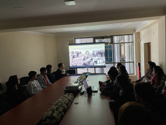 Xocalı soyqırımının 33-cü ildönümü ilə əlaqədar "İlk dəfə Heydər Əliyevin siyasi qiymət verdiyi bəşəri cinayət - Xocalı Soyqırımı" adlı tədbir keçirilib 