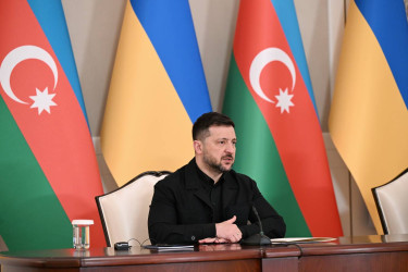 Azərbaycan və Ukrayna prezidentləri mətbuata bəyanatlarla çıxış ediblər