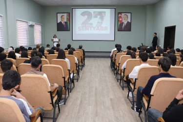 Qəbələ Dövlət Peşə Təhsil Mərkəzində 27 Sentyabr – Anım Günü ilə bağlı tədbir keçirilib