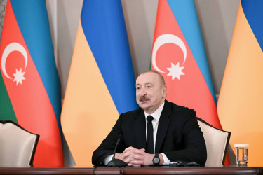 Azərbaycan və Ukrayna prezidentləri mətbuata bəyanatlarla çıxış ediblər