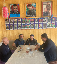 Rayon rəhbərliyi tərəfindən 27 sentyabr “Anım günü” ərəfəsində şəhid ailələri və müharibə əlilləri evlərində ziyarət edilmişdir