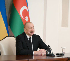 Azərbaycan və Ukrayna prezidentləri mətbuata bəyanatlarla çıxış ediblər