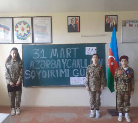 Rayonun ümumi təhsil müəssisələrində 31 Mart - Azərbaycanlıların Soyqırımı Günü qeyd edilib