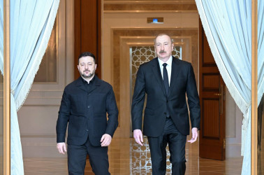 Azərbaycan və Ukrayna prezidentləri mətbuata bəyanatlarla çıxış ediblər