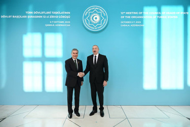 İlham Əliyev Qəbələdə TDT-nin Dövlət Başçıları Şurasının 12-ci Zirvə Görüşündə iştirak edən dövlət və hökumət başçılarını qarşılayıb