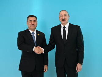 İlham Əliyev Qəbələdə TDT-nin Dövlət Başçıları Şurasının 12-ci Zirvə Görüşündə iştirak edən dövlət və hökumət başçılarını qarşılayıb