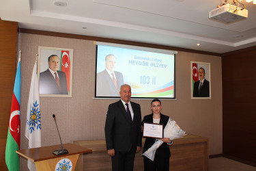 Ümummilli Lider Heydər Əliyevin anadan olmasının 103-cü ildönümünə həsr olunmuş “Dahi şəxsiyyətin əbədi irsi” adlı tədbir keçirilib